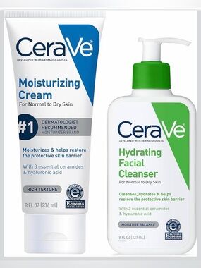 CeraVe Skin Care Set- 8oz Moisturizing Cream & 8oz Hydrating Facial Cleanser Set